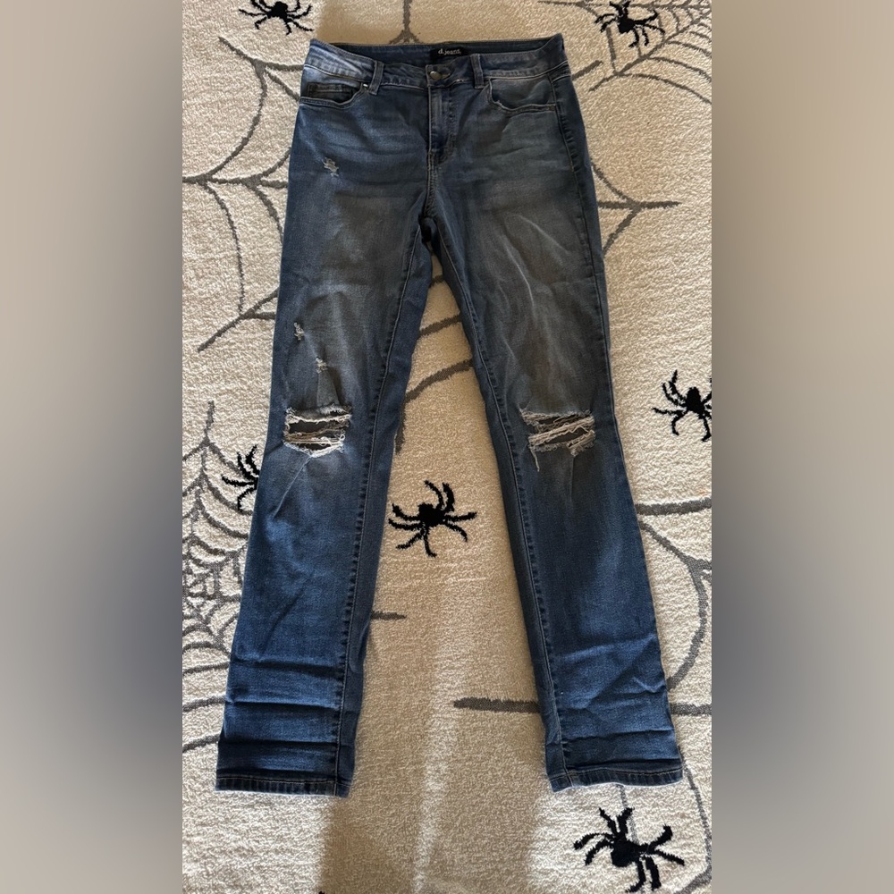 Distressed Blue Jeans